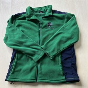 Vintage Y2K Notre Dame Fighting Irish Jacket Men 2XL Green NCAA Colosseum Fleece